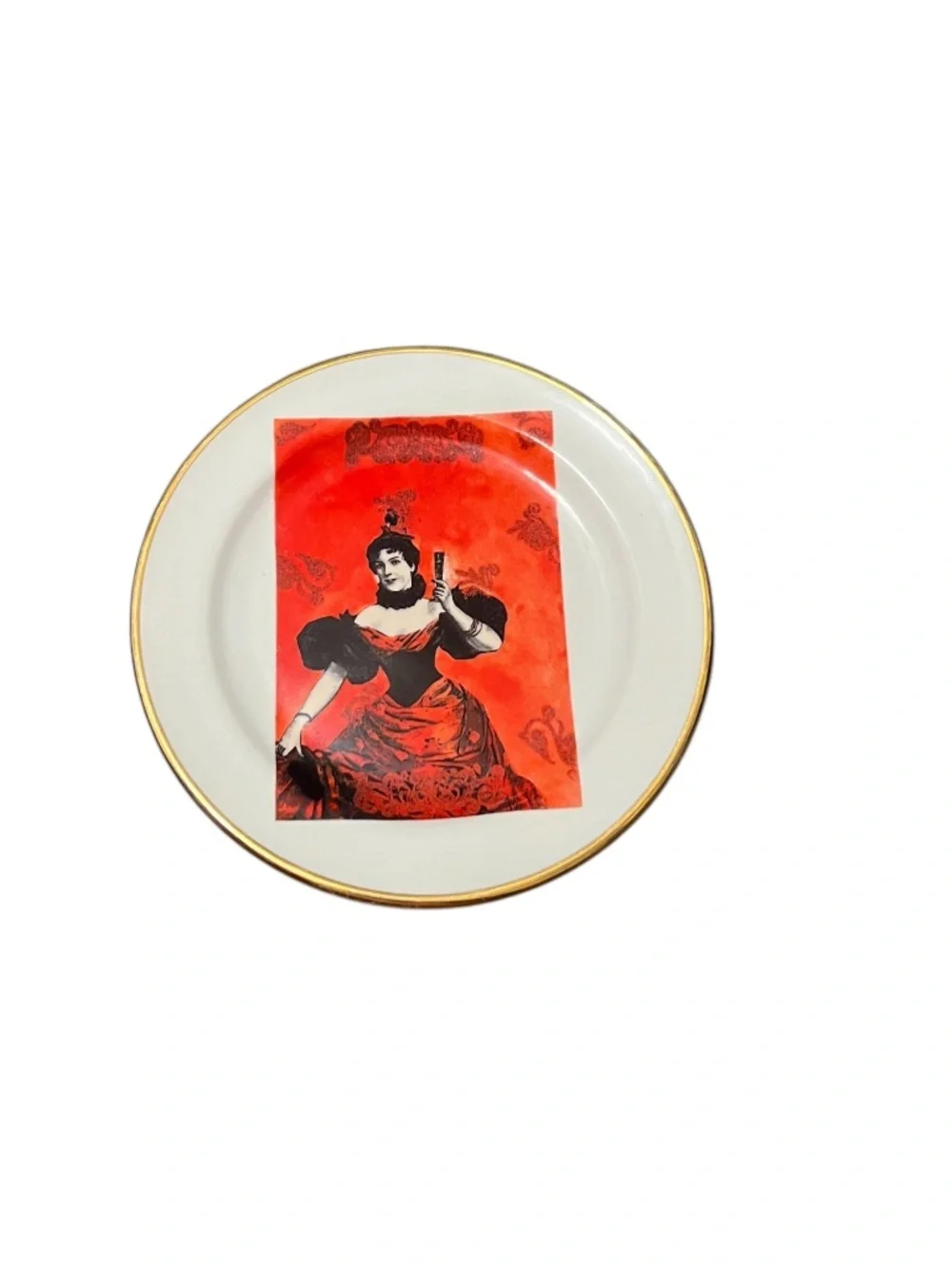 Vintage Rosanna Italy Renaissance Moulin Rogue Decorative Gold Rimmed Plate